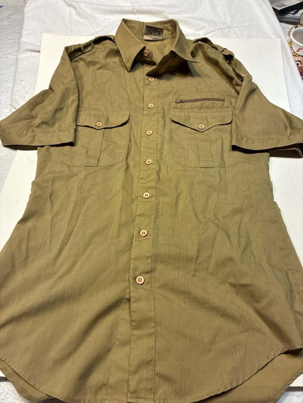 Vintage Weekends in California Military-Style Safari Utility Shirt